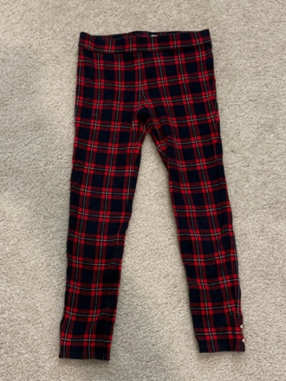 Janie and Jack Red and Black Plaid Leggings